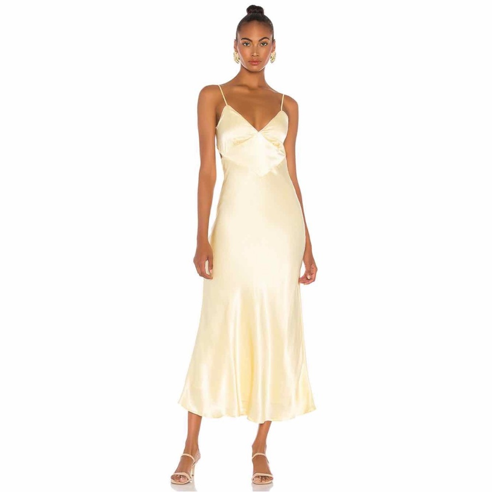 Bardot Malinda Slip Dress in Canary Yellow